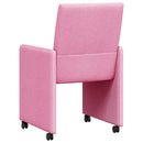 vidaXL Kerekes Étkező Székek 2 pcs Rózsaszín 58 x 65 x 94 cm szövet