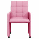 vidaXL Kerekes Étkező Székek 2 pcs Rózsaszín 58 x 65 x 94 cm szövet