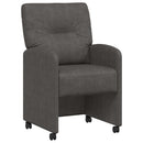 vidaXL Kerekes Étkező Székek 2 pcs Fekete 57 x 67 x 95 cm Műbőr