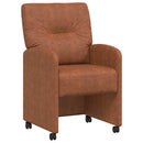 vidaXL Kerekes Étkező Székek 2 pcs Barna 57 x 67 x 95 cm Műbőr