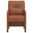 vidaXL Kerekes Étkező Székek 2 pcs Barna 57 x 67 x 95 cm Műbőr