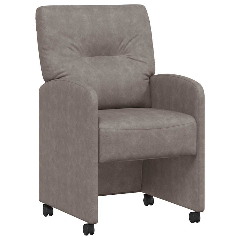 vidaXL Étkező Székek kerékkel 2 pcs Szürke 57 x 67 x 95 cm Műbőr