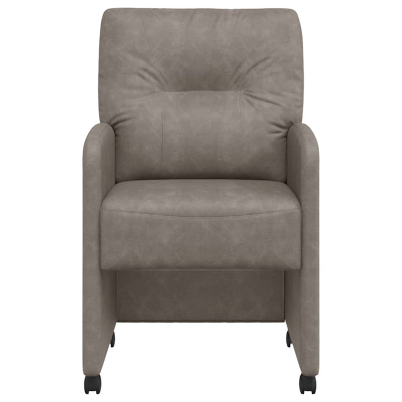 vidaXL Étkező Székek kerékkel 2 pcs Szürke 57 x 67 x 95 cm Műbőr