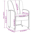 vidaXL Kerekes Étkező Székek 2 pcs Szürke 57 x 67 x 95 cm Műbőr