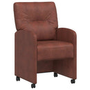vidaXL Kerekes Étkező Székek 2 pcs Fényes barna 57 x 67 x 95 cm Műbőr