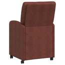 vidaXL Kerekes Étkező Székek 2 pcs Fényes barna 57 x 67 x 95 cm Műbőr