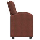 vidaXL Kerekes Étkező Székek 2 pcs Fényes barna 57 x 67 x 95 cm Műbőr