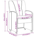 vidaXL Kerekes Étkező Székek 2 pcs Fényes barna 57 x 67 x 95 cm Műbőr
