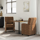 vidaXL Kerekes Étkező Székek 2 pcs Barna 57 x 67 x 95 cm Műbőr velúr