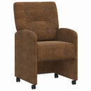 vidaXL Kerekes Étkező Székek 2 pcs Barna 57 x 67 x 95 cm Műbőr velúr