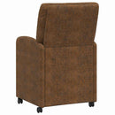 vidaXL Kerekes Étkező Székek 2 pcs Barna 57 x 67 x 95 cm Műbőr velúr