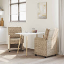 vidaXL Kerekes Étkező Székek 2 pcs Világosszürke 57 x 67 x 95 cm