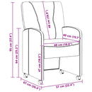 vidaXL Kerekes Étkező Székek 2 pcs Világosszürke 57 x 67 x 95 cm