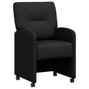 vidaXL Kerekes Étkező Székek 2 pcs Fekete 57 x 67 x 95 cm szövet