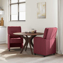 vidaXL Kerekes Étkező Székek 2 pcs bordó 57 x 67 x 95 cm szövet