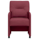 vidaXL Kerekes Étkező Székek 2 pcs bordó 57 x 67 x 95 cm szövet