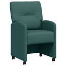 vidaXL Kerekes Étkező Székek 2 pcs Sötétzöld 57 x 67 x 95 cm szövet