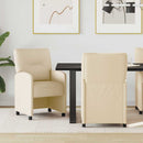 vidaXL Kerekes Étkező Székek 2 pcs Krém 57 x 67 x 95 cm szövet