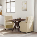 vidaXL Kerekes Étkező Székek 2 pcs Krém 57 x 67 x 95 cm szövet