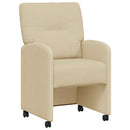 vidaXL Kerekes Étkező Székek 2 pcs Krém 57 x 67 x 95 cm szövet