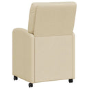 vidaXL Kerekes Étkező Székek 2 pcs Krém 57 x 67 x 95 cm szövet