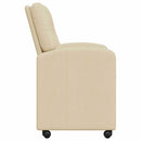 vidaXL Kerekes Étkező Székek 2 pcs Krém 57 x 67 x 95 cm szövet