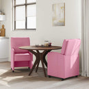 vidaXL Kerekes Étkező Székek 2 pcs Rózsaszín 57 x 67 x 95 cm szövet