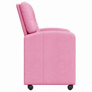 vidaXL Kerekes Étkező Székek 2 pcs Rózsaszín 57 x 67 x 95 cm szövet