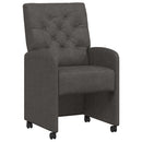 vidaXL Kerekes Étkező Székek 2 pcs Fekete 58 x 67 x 97 cm Műbőr