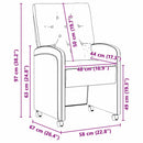 vidaXL Kerekes Étkező Székek 2 pcs Fekete 58 x 67 x 97 cm Műbőr