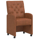 vidaXL Kerekes Étkező Székek 2 pcs Barna 58 x 67 x 97 cm Műbőr