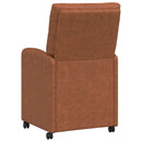 vidaXL Kerekes Étkező Székek 2 pcs Barna 58 x 67 x 97 cm Műbőr