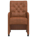 vidaXL Kerekes Étkező Székek 2 pcs Barna 58 x 67 x 97 cm Műbőr