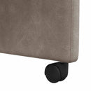 vidaXL Kerekes Étkező Székek 2 pcs Szürke 58 x 67 x 97 cm Műbőr