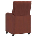 vidaXL Kerekes Étkező Székek 2 pcs Fényes barna 58 x 67 x 97 cm Műbőr