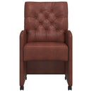 vidaXL Kerekes Étkező Székek 2 pcs Fényes barna 58 x 67 x 97 cm Műbőr