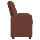 vidaXL Kerekes Étkező Székek 2 pcs Fényes barna 58 x 67 x 97 cm Műbőr