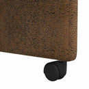 vidaXL Kerekes Étkező Székek 2 pcs Barna 58 x 67 x 97 cm Műsuede Bőr