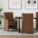 vidaXL Kerekes Étkező Székek 2 pcs Barna 58 x 67 x 97 cm Műsuede Bőr