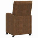 vidaXL Kerekes Étkező Székek 2 pcs Barna 58 x 67 x 97 cm Műsuede Bőr