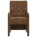 vidaXL Kerekes Étkező Székek 2 pcs Barna 58 x 67 x 97 cm Műsuede Bőr