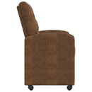 vidaXL Kerekes Étkező Székek 2 pcs Barna 58 x 67 x 97 cm Műsuede Bőr