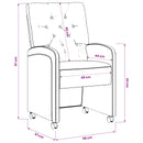 vidaXL Kerekes Étkező Székek 2 pcs Világosszürke 58 x 67 x 97 cm
