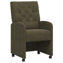 vidaXL Kerekes Étkező Székek 2 pcs Katonai zöld 58 x 67 x 97 cm