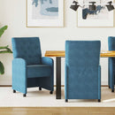 vidaXL Kerekes Étkező Székek 2 pcs Kék 58 x 67 x 97 cm Bársony