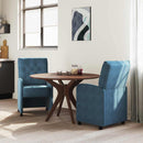 vidaXL Kerekes Étkező Székek 2 pcs Kék 58 x 67 x 97 cm Bársony