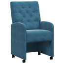 vidaXL Kerekes Étkező Székek 2 pcs Kék 58 x 67 x 97 cm Bársony