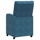 vidaXL Kerekes Étkező Székek 2 pcs Kék 58 x 67 x 97 cm Bársony