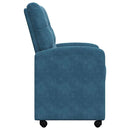 vidaXL Kerekes Étkező Székek 2 pcs Kék 58 x 67 x 97 cm Bársony