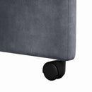 vidaXL Kerekes Étkező Székek 2 pcs Sötétszürke 58 x 67 x 97 cm Bársony